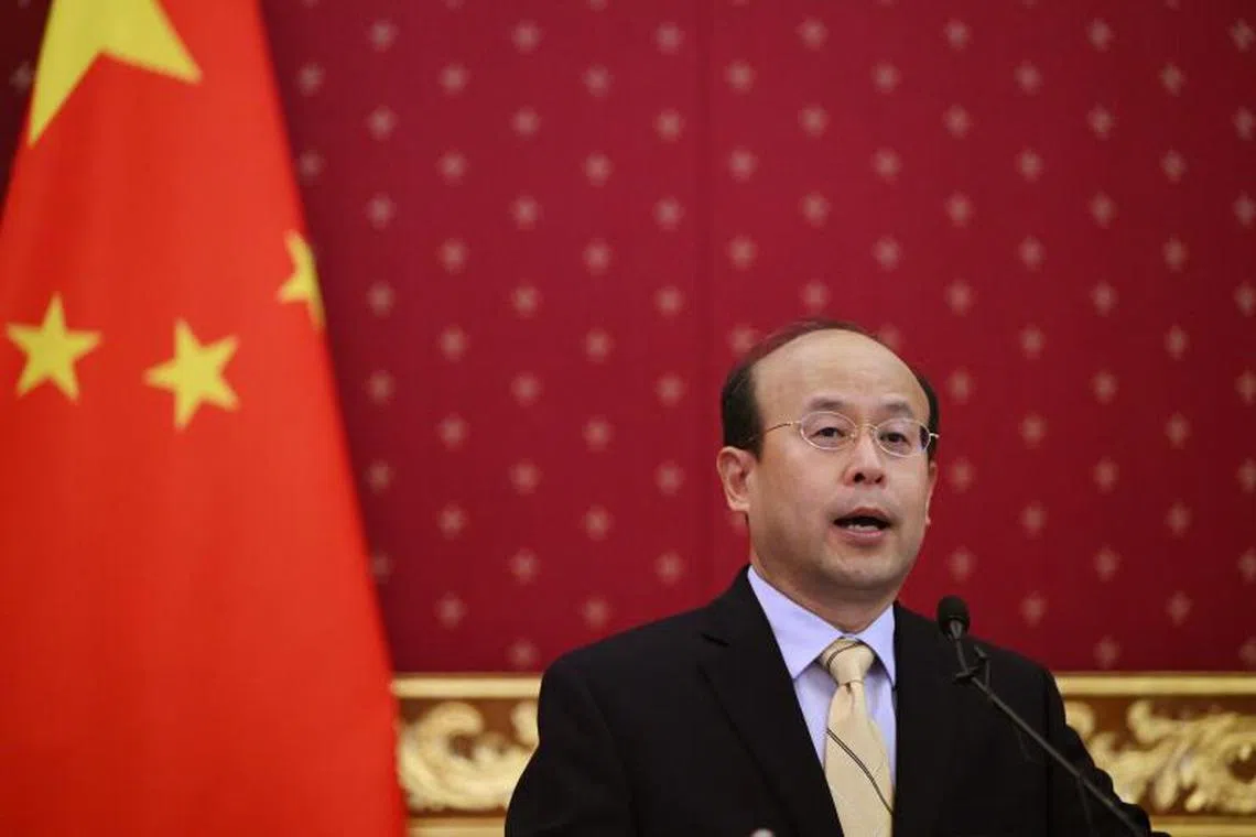 Ambassador Xiao Qian during the New Year’s Press Gathering at the Chinese Embassy in Canberra, Australia, on Jan 10, 2023.