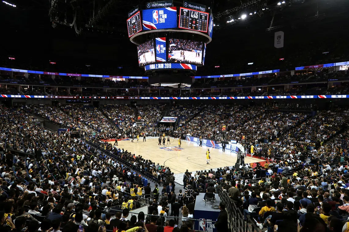 Basketball - NBA China Games - Los Angeles Lakers v Brooklyn Nets - Mercedes-Benz Arena, Shanghai, China - October 10, 2019. General view of the venue during the game. REUTERS/Xihao Jiang
