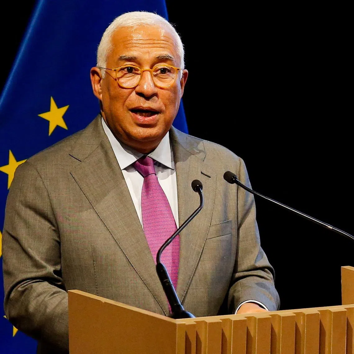 European Council President Antonio Costa delivers a speech, on the day authorities of the European Union and the South American bloc Mercosur sign a free trade agreement, ending more than 25 years of negotiations, in Asuncion, Paraguay, January 17, 2026. REUTERS/Cesar Olmedo