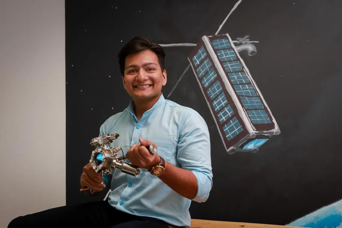 Atomionics CEO & Co-founder Sahil Tapiawala at his office on Corporation Road, Jan 5, 2024.