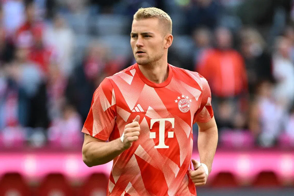 Soccer Football - Bundesliga - Bayern Munich v SV Darmstadt 98 - Allianz Arena, Munich, Germany - October 28, 2023  Bayern Munich's Matthijs de Ligt during the warm up before the match REUTERS/Angelika Warmuth/ File Photo