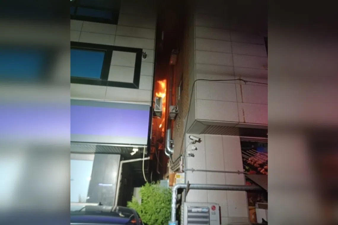 The fire was sparked by a second-floor resident, who tried to kill a cockroach using a lighter and aerosol spray.