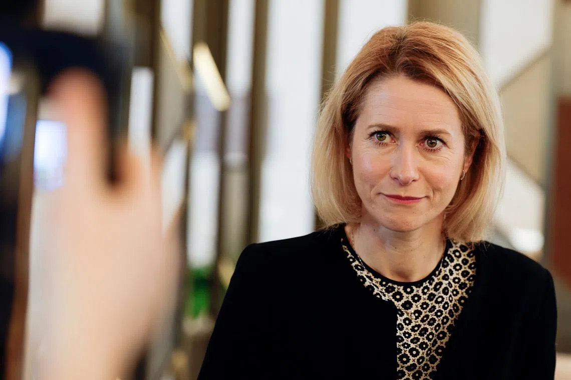 FILE PHOTO: EU High Representative for Foreign Affairs and Security Policy Kaja Kallas looks on, during her visit to attend a meeting on Syria, following the recent ousting of president Bashar al-Assad, in Riyadh, Saudi Arabia, January 12, 2025. REUTERS/Hamad I Mohammed/File Photo