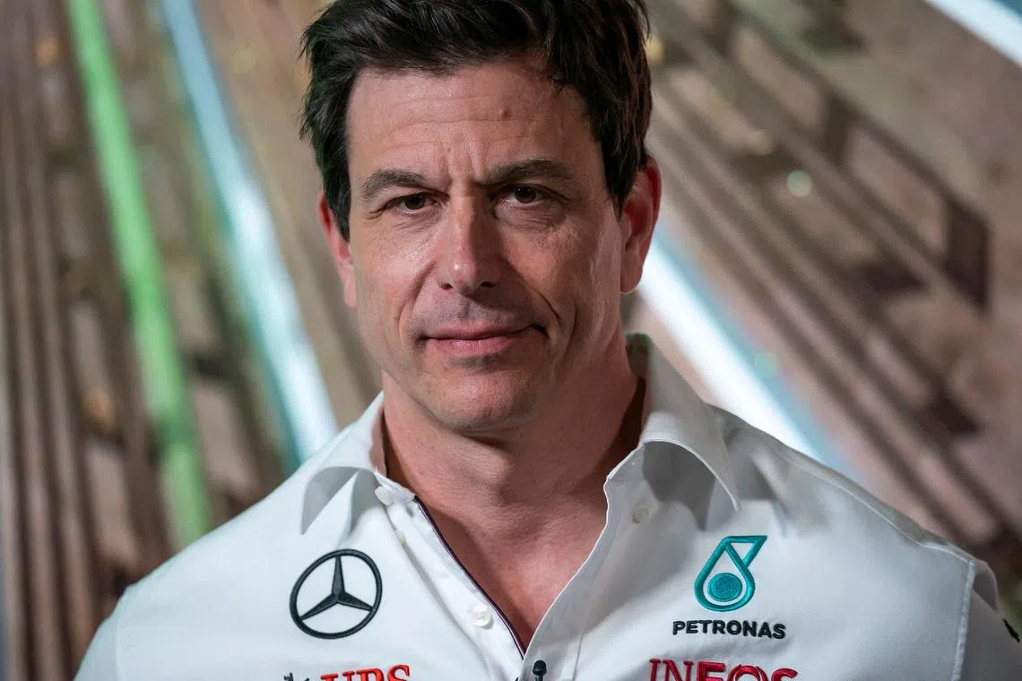 Mercedes team principal Toto Wolff takes part in the lighting ceremony at the Empire State Building in New York City, U.S., April 29, 2024. REUTERS/Eduardo Munoz
