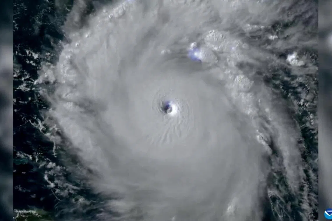 Satellite imagery provided by GOES-16 satellite shows Hurricane Beryl over the Caribbean Sea, July 1, 2024, in this screen grab taken from a handout video. Cooperative Institute for Research in the Atmosphere at Colorado State University and the National Oceanic and Atmospheric Administration (CSU/CIRA & NOAA)/Handout via REUTERS    THIS IMAGE HAS BEEN SUPPLIED BY A THIRD PARTY. MANDATORY CREDIT