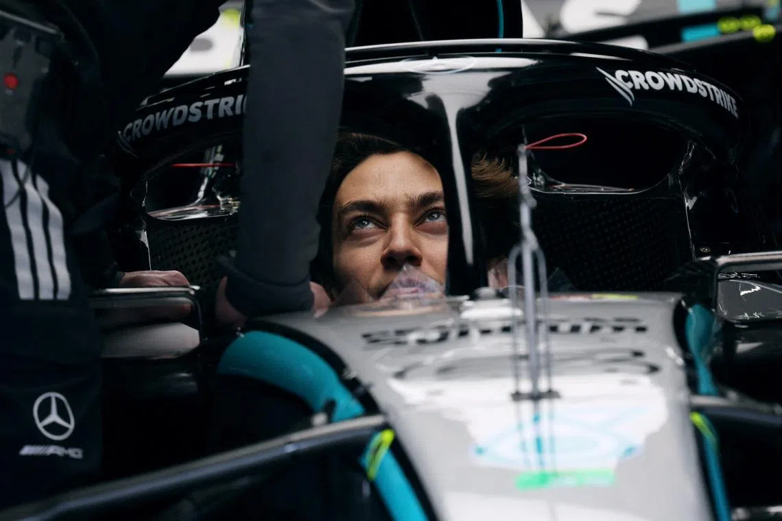 Formula One F1 - Chinese Grand Prix - Shanghai International Circuit, Shanghai, China - March 12, 2026 Mercedes' George Russell in his car ahead of the Chinese Grand Prix REUTERS/Go Nakamura