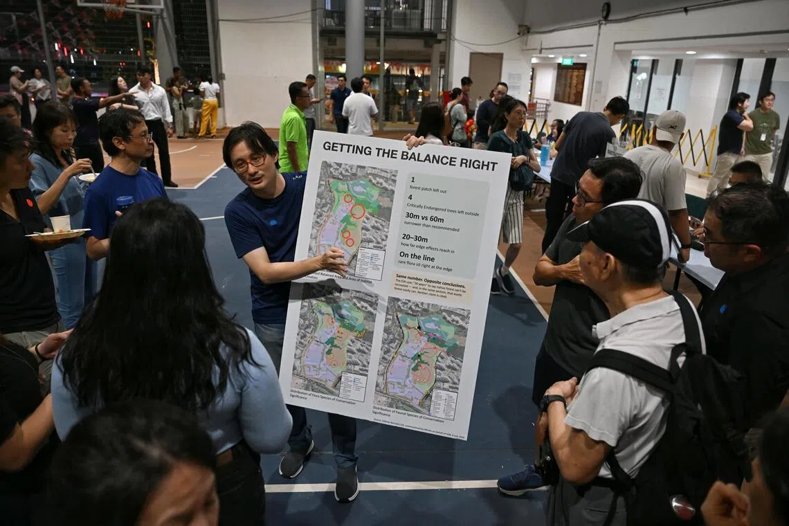 Telok Blangah resident Edward Teoh made a visual banner highlighting his concerns about the redevelopment plan.