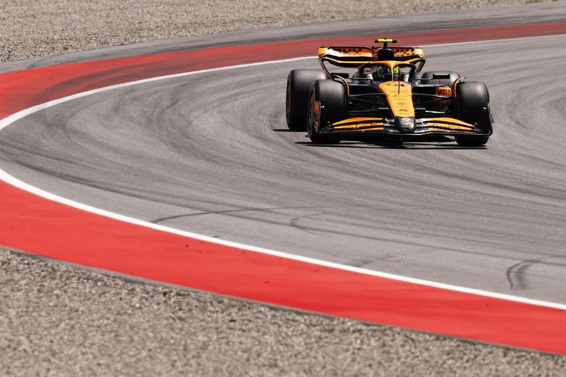 McLaren's Lando Norris will start in pole position for the Spanish Grand Prix after he edged out Red Bull's Max Verstappen.
