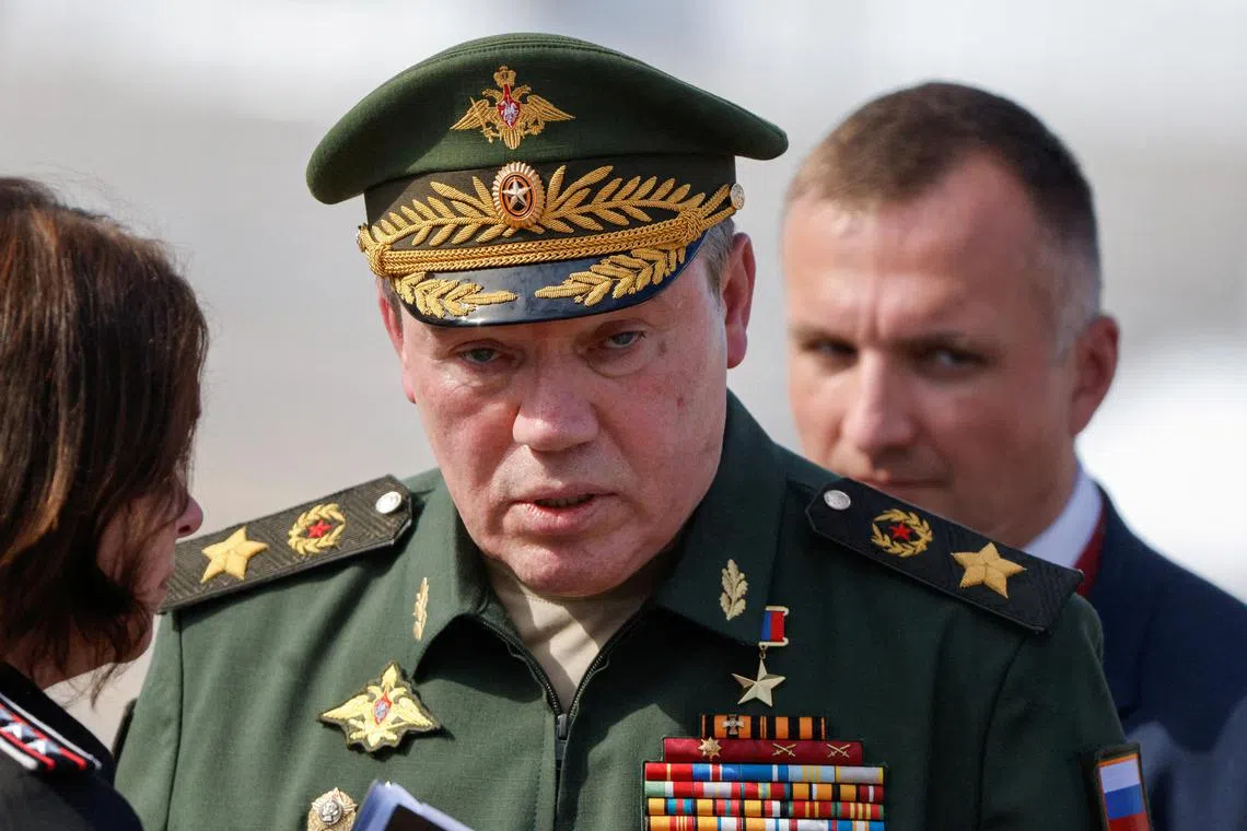 FILE PHOTO: Chief of the General Staff of Russian Armed Forces Valery Gerasimov attends the international military-technical forum Army-2022 at Patriot Congress and Exhibition Centre in the Moscow region, Russia August 15, 2022. REUTERS/Maxim Shemetov/File Photo