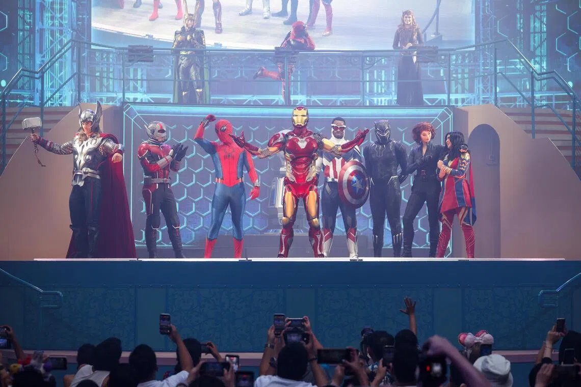 The Avengers Assemble show features multiple characters from the Marvel Cinematic Universe.