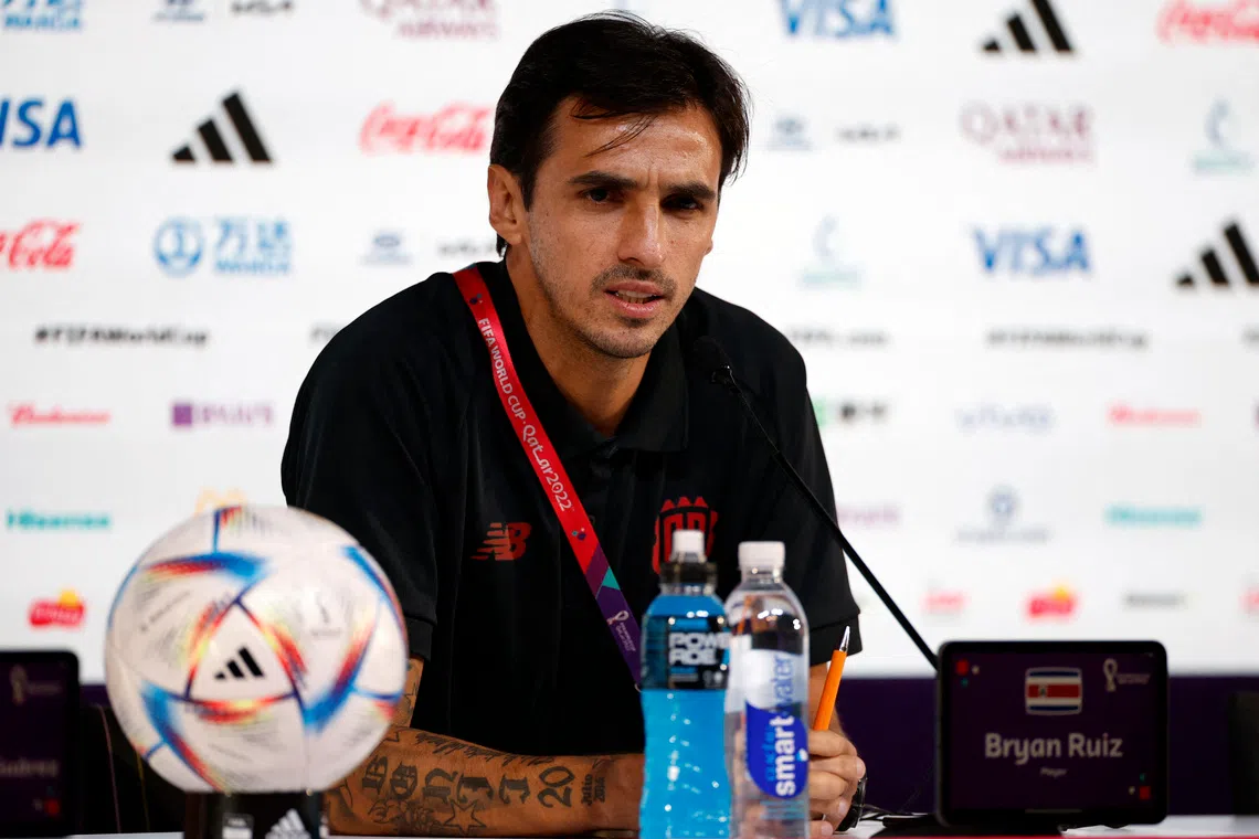 Soccer Football - FIFA World Cup Qatar 2022 - Costa Rica Press Conference - Main Media Center, Doha, Qatar - November 22, 2022 Costa Rica's Bryan Ruiz during the press conference REUTERS/John Sibley/File Photo