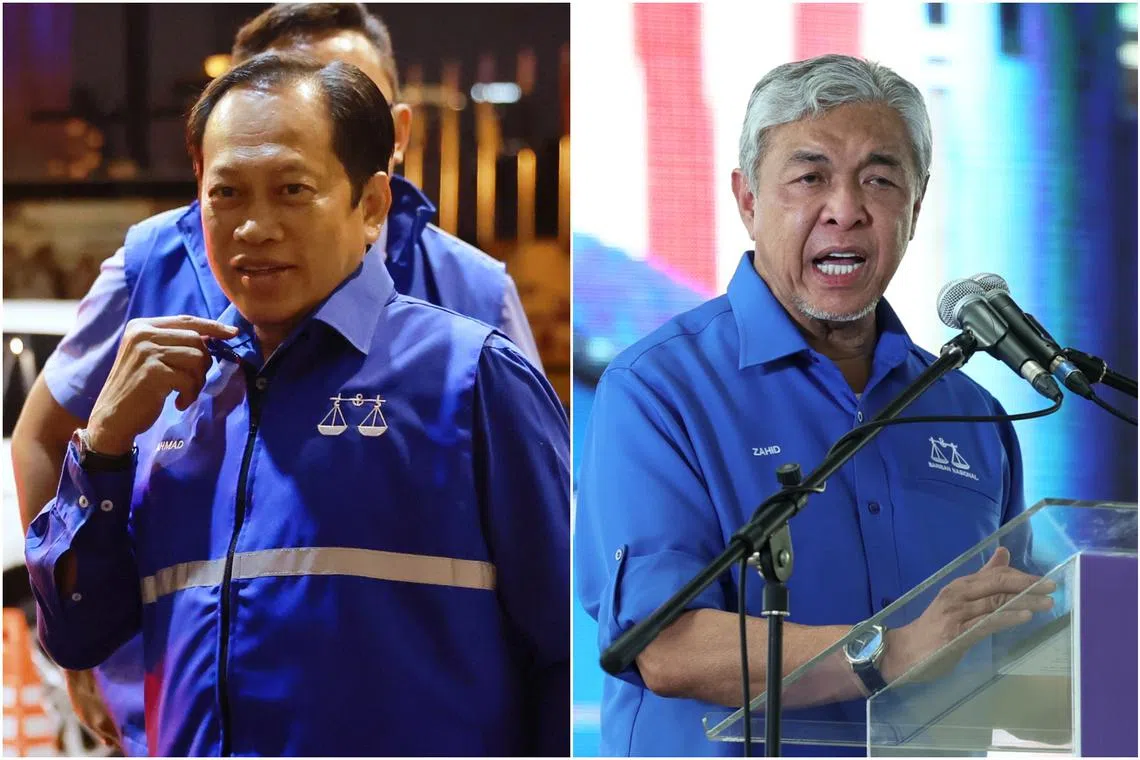 Umno secretary-general Ahmad Maslan (left) said that the appointment of Zahid Hamidi was aimed at stabilising the unity government.