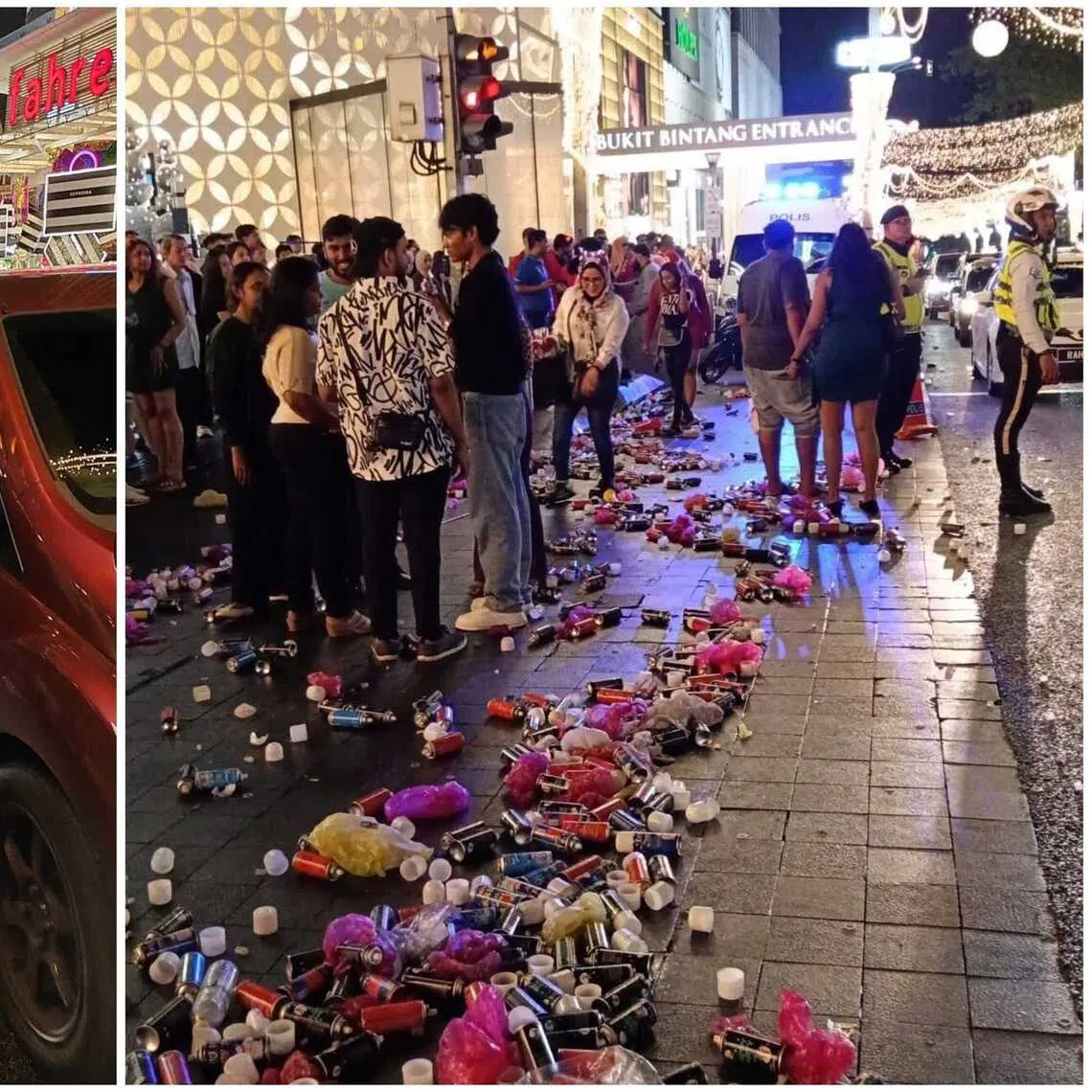 Malaysian minister Nga Kor Ming posted photos of litter-strewn streets, believed to be taken in the Bukit Bintang area.