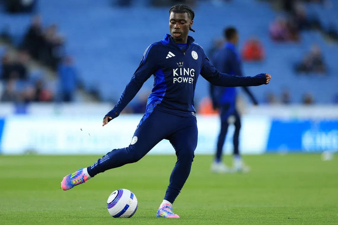 Soccer Football - Premier League - Leicester City v Newcastle United - King Power Stadium, Leicester, Britain - April 7, 2025  Leicester City's Jeremy Monga during the warm up before the match Action Images via Reuters/Andrew Boyers