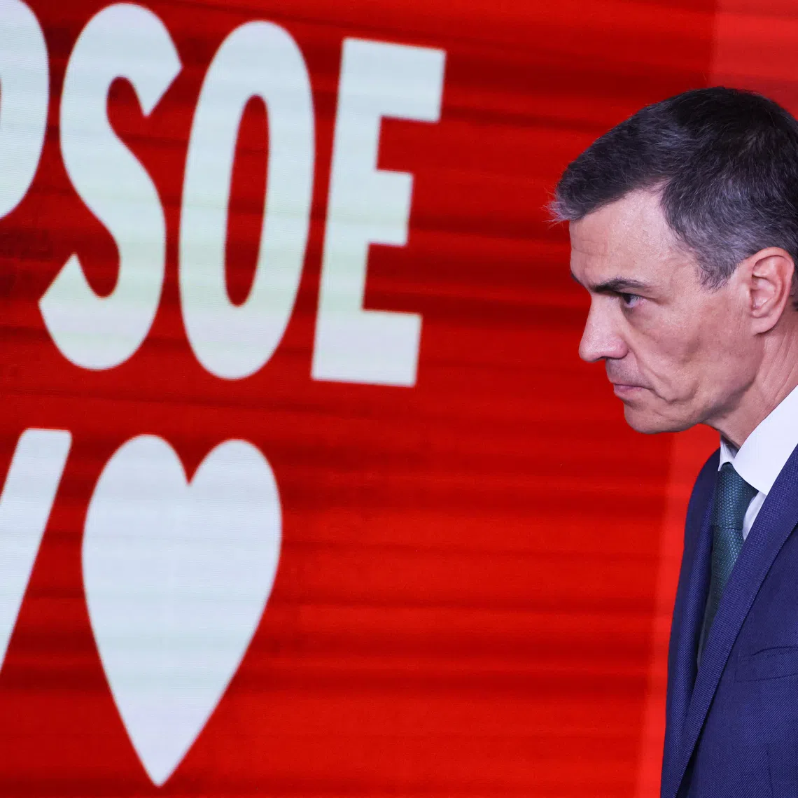 Spain's Prime Minister Pedro Sanchez, who is also a leader of the Socialist ruling party (PSOE), holds a press conference in Madrid, Spain June 16, 2025. REUTERS/Nacho Doce/File Photo