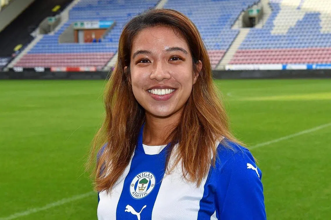 Singapore footballer Sara Merican has joined Wigan Athletic's newly formed women's team.