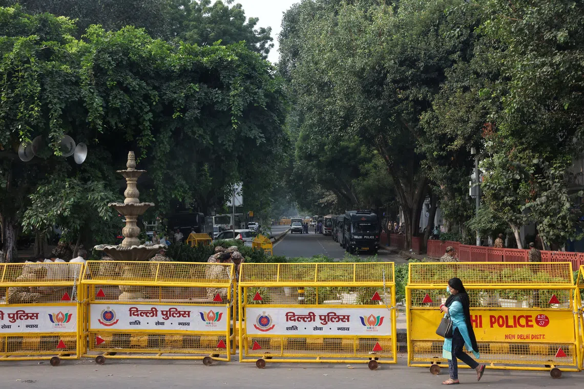 Six metro stations were closed on Oct 12 for “security reasons”, and police imposed traffic restrictions and diversions along over 20 stretches in New Delhi.