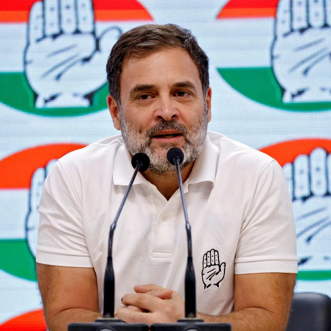 FILE PHOTO: Rahul Gandhi, a senior leader of Congress party, speaks during a media briefing at the party headquarters in New Delhi, India, June 6, 2024. REUTERS/Priyanshu Singh/File Photo