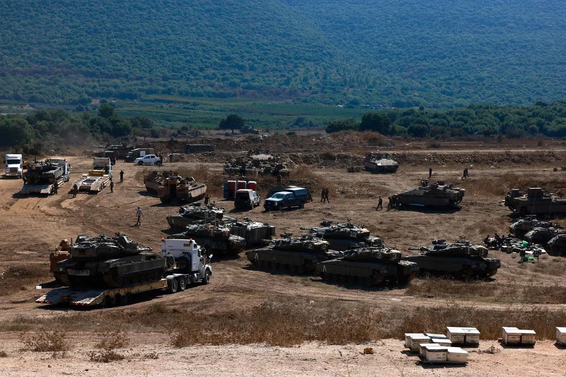 Israeli soldiers are deployed in the Upper Galilee region of northern Israel near the border with Lebanon on Sept 29.