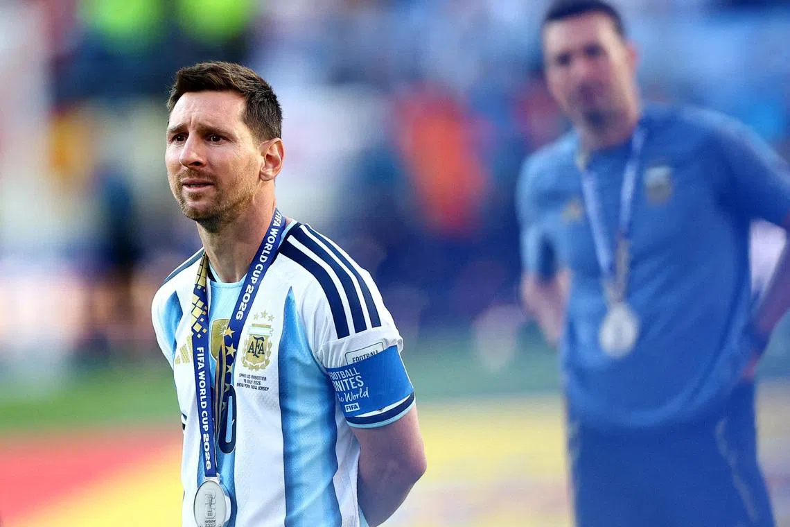 Soccer Football - FIFA World Cup 2026 - Final - Spain v Argentina - New York/New Jersey Stadium, East Rutherford, New Jersey, U.S. - July 19, 2026 Argentina's Lionel Messi looks dejected after losing the World Cup final REUTERS/Agustin Marcarian