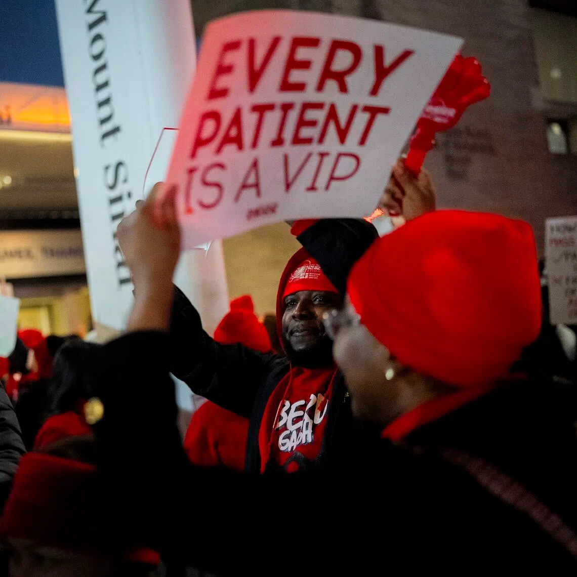 A labour dispute is at the centre of the conflict, with workers arguing that hospital management is threatening to cull benefits.