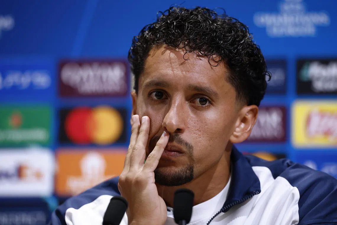 Paris Saint-Germain captain Marquinhos during a press conference at the PSG Campus training centre in Poissy,  west of Paris, on Sept 17. PSG face Girona on Sept 18 in their first Champions League match of the 2024-25 season. 