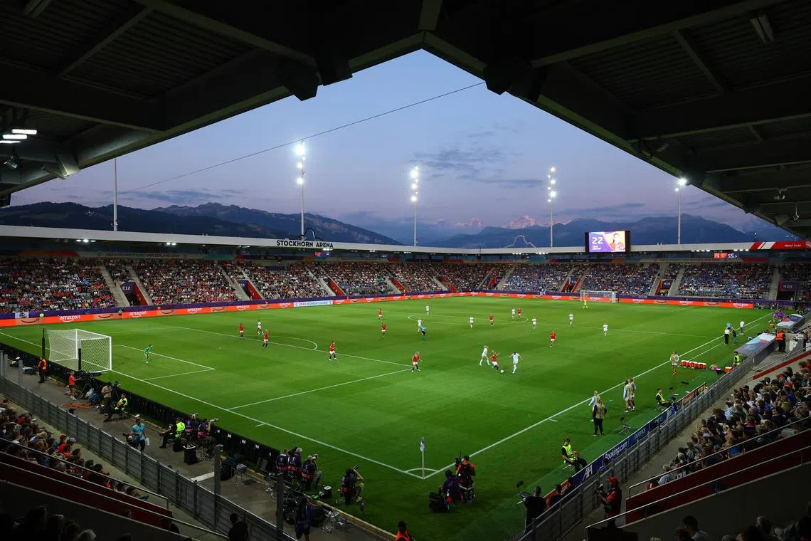 Soccer Football - UEFA Women's Euro 2025 - Group A - Norway v Iceland - Stockhorn Arena, Thun, Switzerland - July 10, 2025  General view during the match REUTERS/Matthew Childs/File Photo
