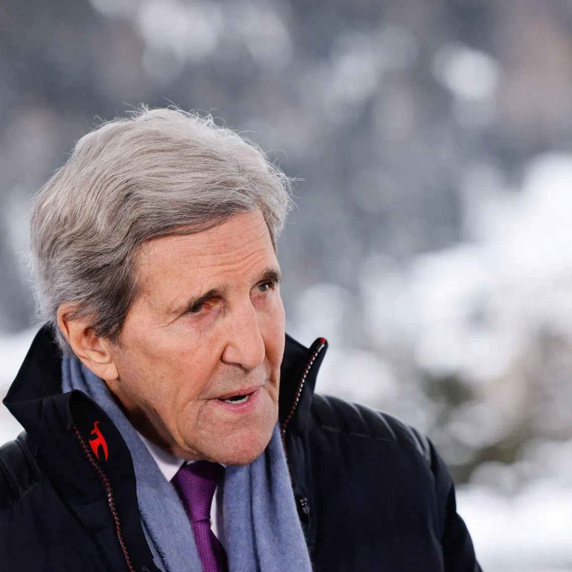 John Kerry, US special presidential envoy for climate, during a Bloomberg Television interview on day two of the World Economic Forum (WEF) in Davos, Switzerland, on Wednesday, Jan. 17, 2024. The annual Davos gathering of political leaders, top executives and celebrities runs from January 15 to 19. Photographer: Stefan Wermuth/Bloomberg