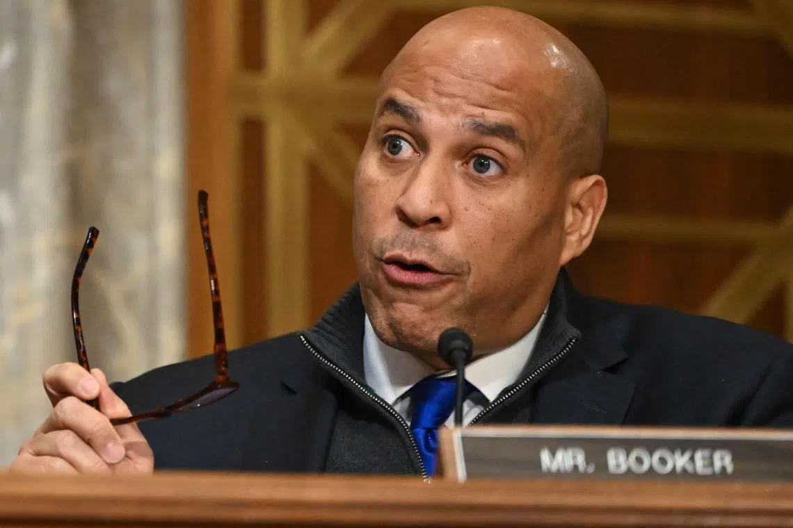 Mr Booker seized command in the chamber at 7pm on March 31  and was still speaking on the morning of April 1.
