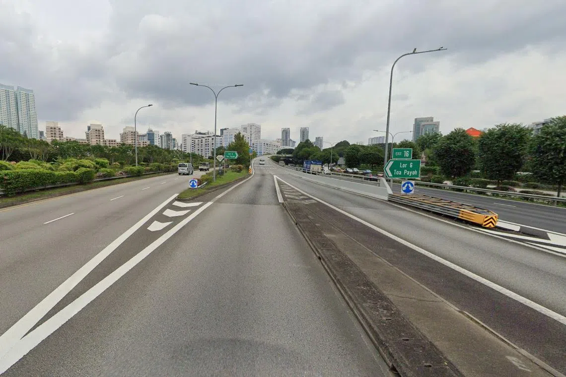 The accident near the Toa Payoh exit of the Pan Island Expressway, at around 10.30am.