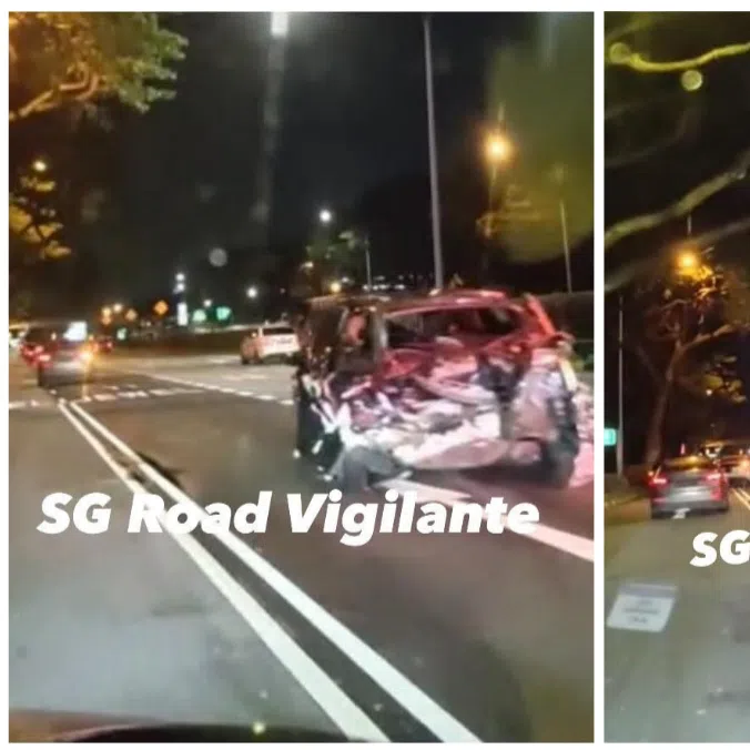 A chain collision that took place near Changi Airport on Nov 2 resulted in two men being taken to hospital. 