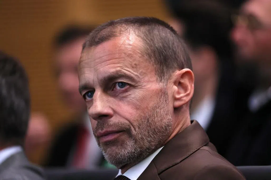 FILE PHOTO: Soccer Football - Champions League - Round of 16 Draw - Nyon, Switzerland - November 7, 2022 UEFA president Aleksander Ceferin before the draw REUTERS/Denis Balibouse/File photo