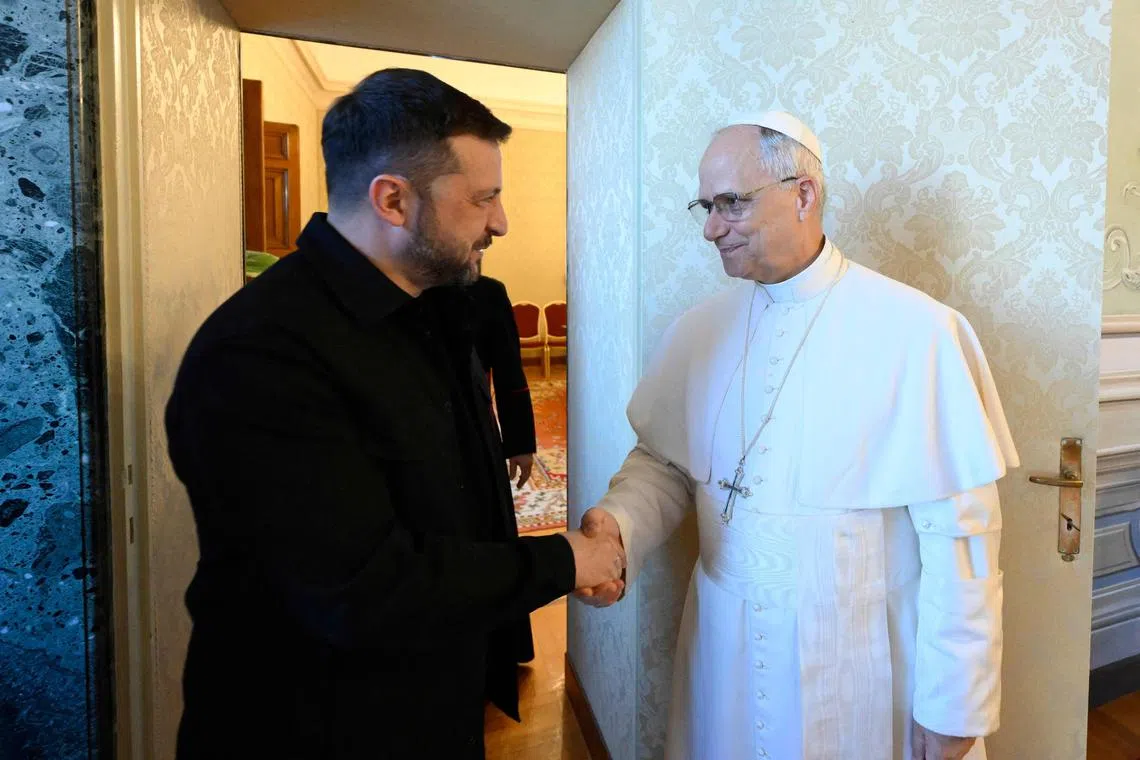 Ukraine’s President Volodymyr Zelensky thanks Pope Leo for the Vatican’s help “to get back our children”.