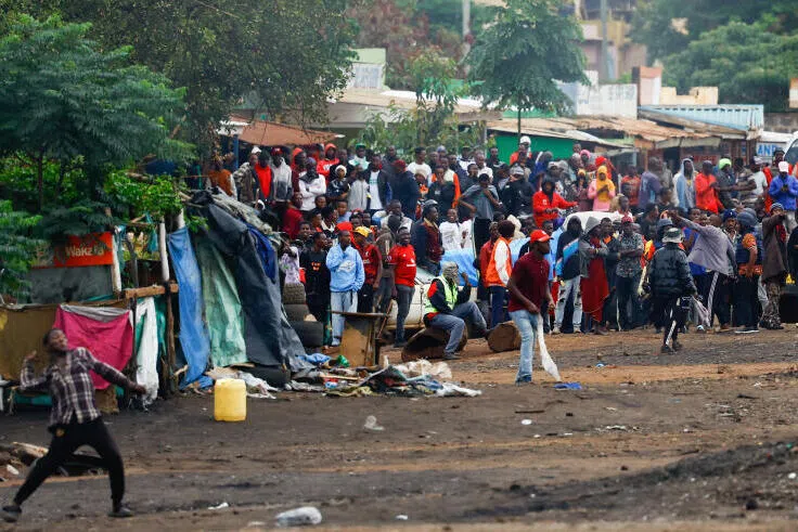 Demonstrators protesting the exclusion of two leading opposition candidates from elections in Namanga, Kenya, on Oct 30.