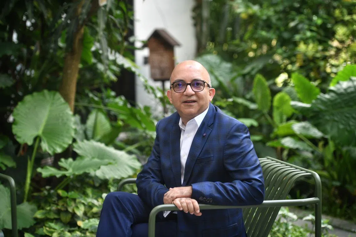 Stewardship Asia Centre’s chief executive officer Rajeev Peshawaria at Temasek Shophouse on March 26 2022. He stresses the importance of steward leadership, which refers to the “desire and persistence to create a collective better future” where companies address either social or environment and climate issues.