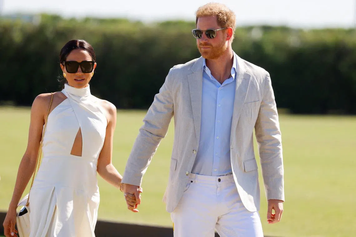 Britain's Prince Harry and Meghan, Duchess of Sussex live in the United States with their two children.