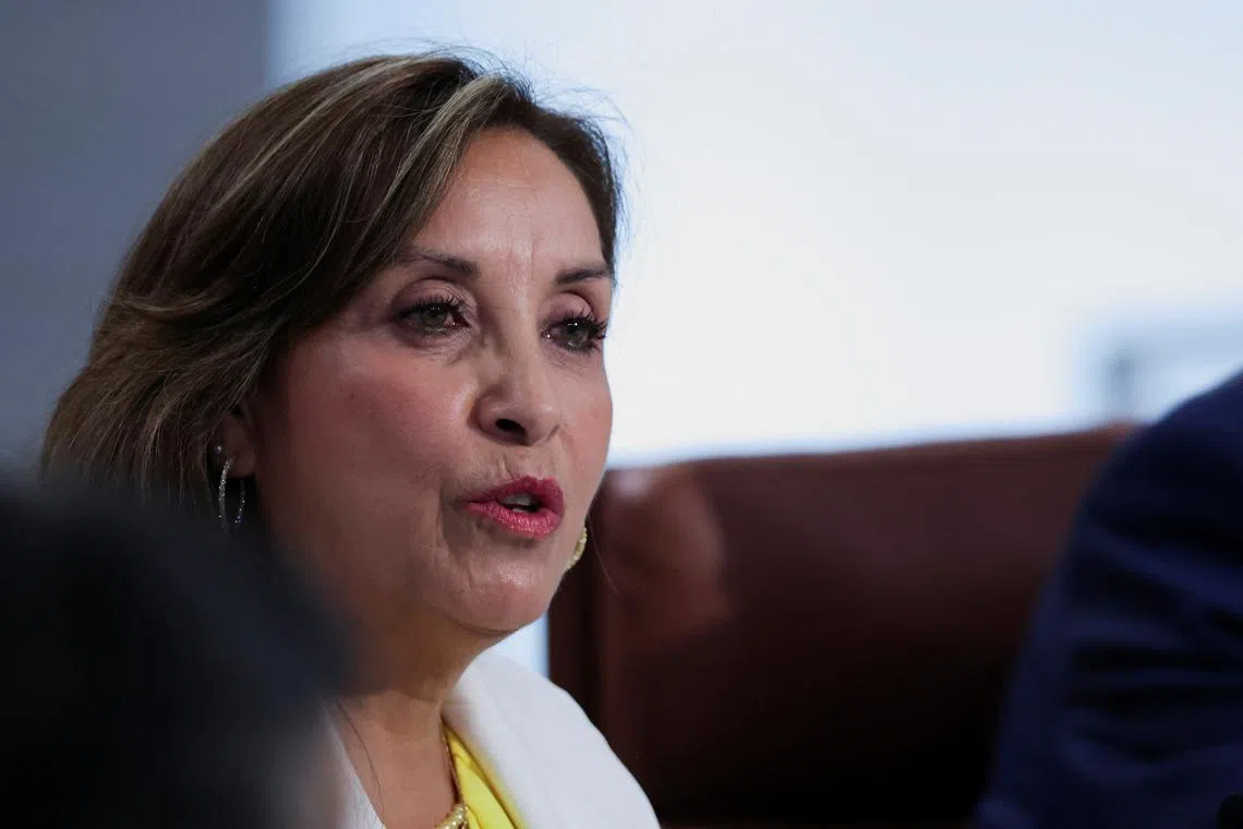 Peru's President Dina Boluarte attends the Leaders Retreat at the Asia-Pacific Economic Cooperation (APEC) Summit in San Francisco, California, U.S. November 17, 2023. REUTERS/Carlos Barria/ File Photo