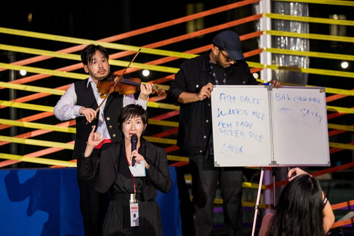 Jo Tan in Makan Culture, an interactive food-themed show that is part of the Festival Village programme in Sifa 2026. 