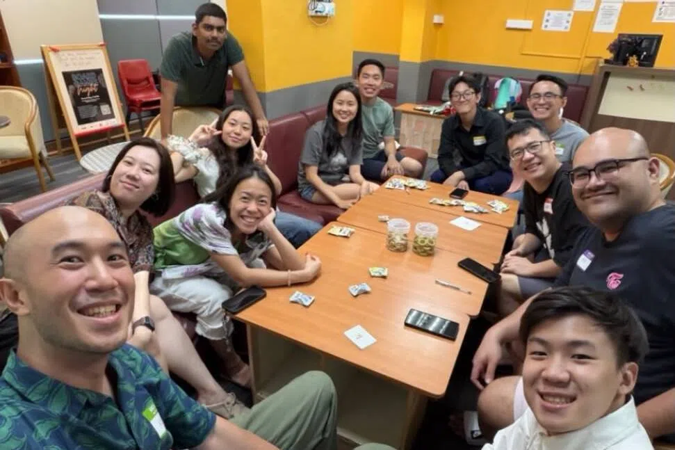 Chen Zhiqian (fourth from left) is a regular at The Chop Community, one of the 12 new “third spaces” introduced for young people.