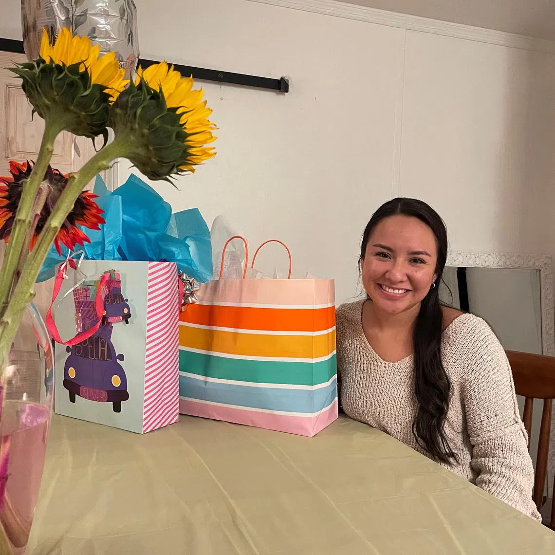 Giovanna Hernandez celebrates her 21st birthday at her home in Leeds, Alabama, U.S. September 27, 2022, in this picture obtained from social media. Dilan Hernandez/via REUTERS