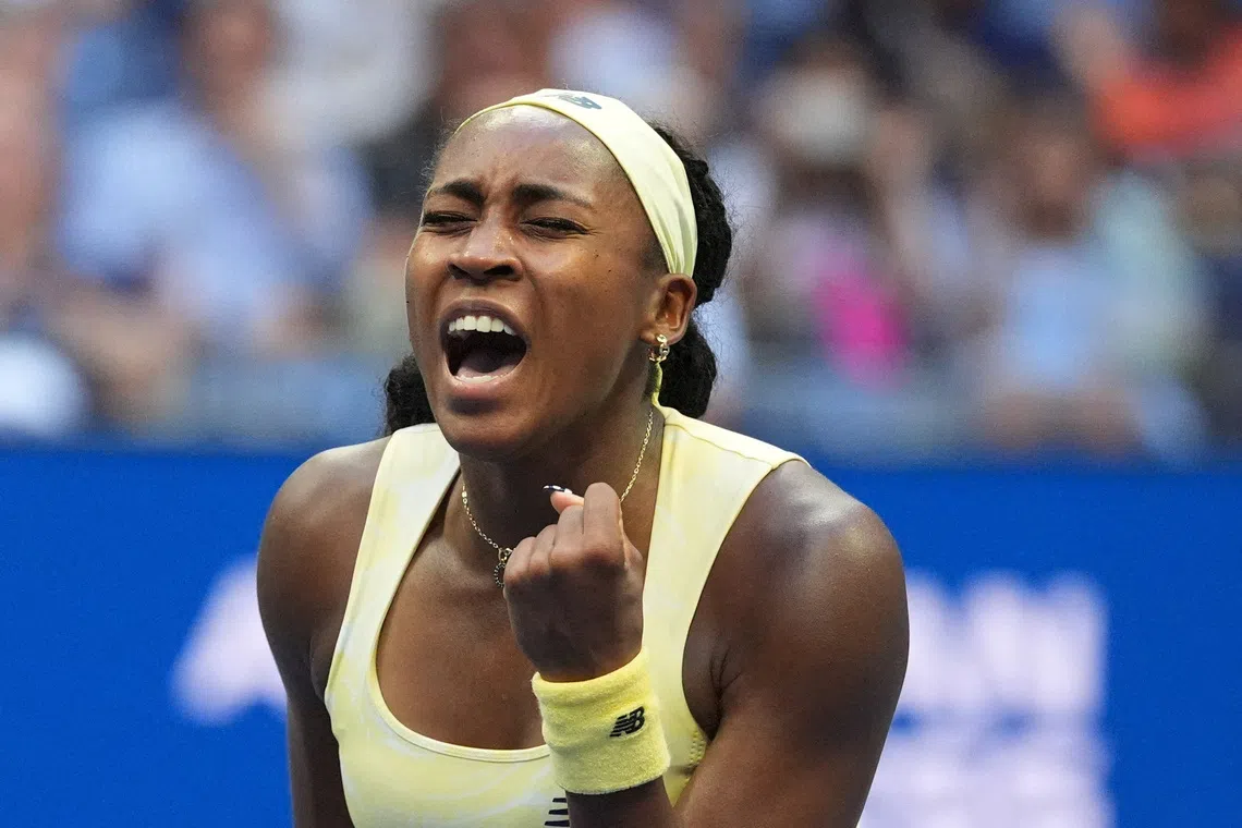 Tennis - U.S. Open - Flushing Meadows, New York, United States - September 5, 2026 Coco Gauff of the U.S. celebrates after winning her third round match against Spain's Cristina Bucsa IMAGN IMAGES via Reuters/Robert Deutsch