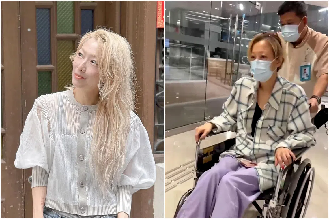 Sammi Cheng shared a video of herself in a wheelchair (above) on social media on Oct 2.