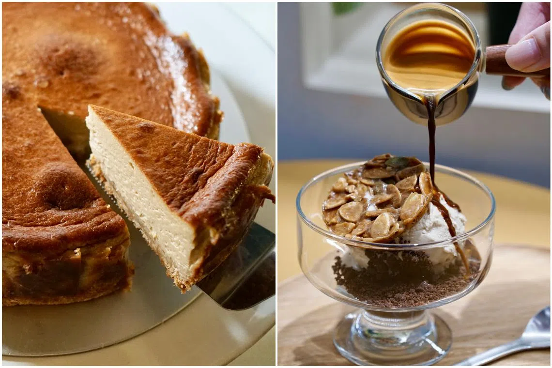 Coffee Basque cheesecake and Allpress affogato at Allpress Espresso's pop-up.