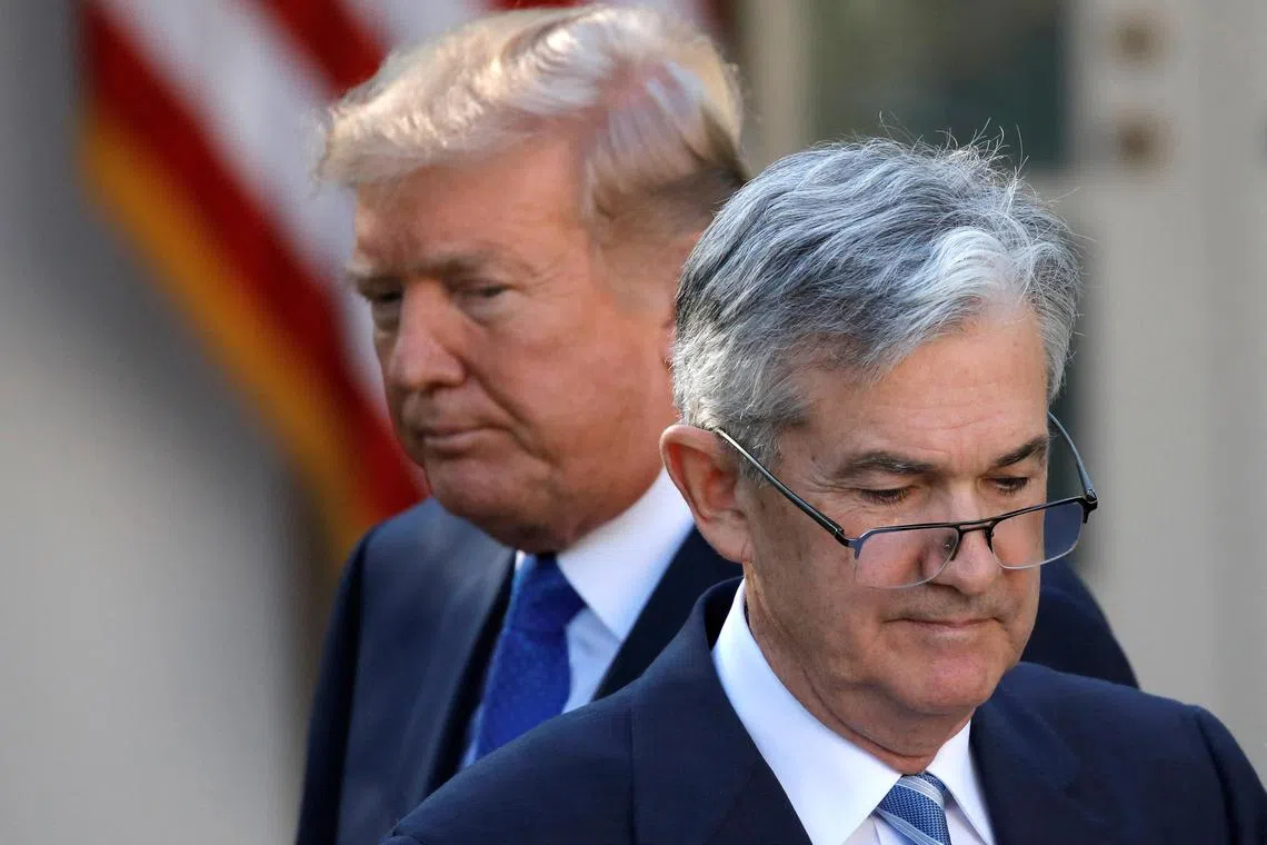 FILE PHOTO: Markets will be watching how the relationship between U.S. President Donald Trump land Fed chair Jerome Powell plays out as the U.S. Federal Reserve shifts to an easing bias.. REUTERS/Carlos Barria/File Photo