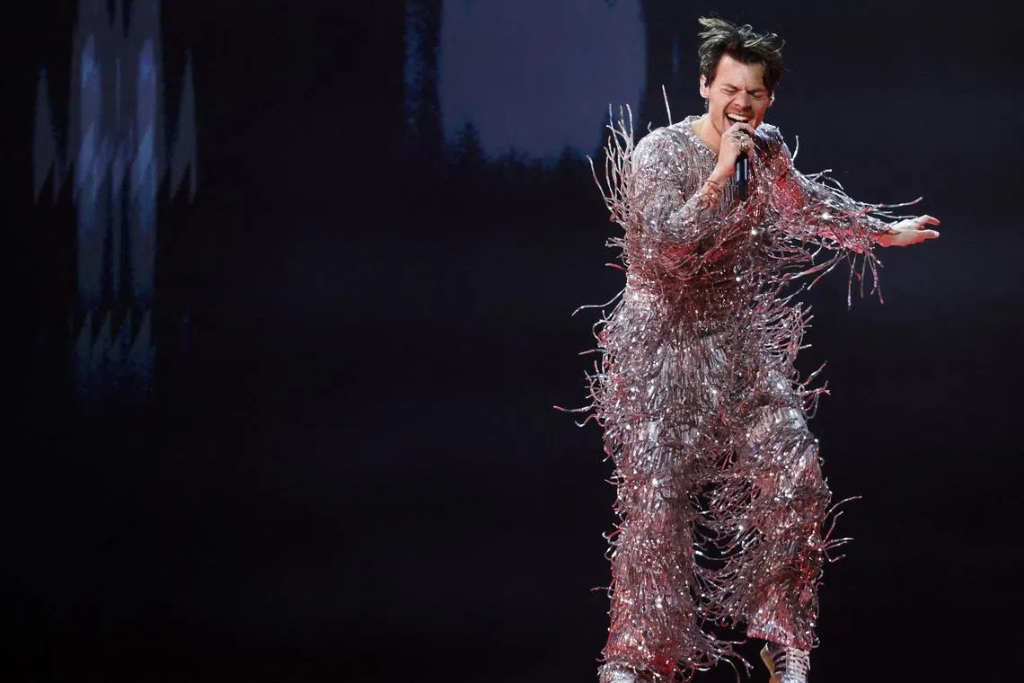 Harry Styles performs during the Annual Grammy Awards in Los Angeles in February.