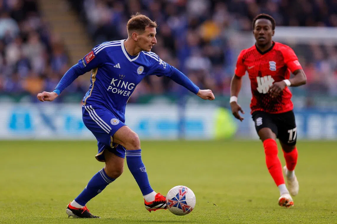 FILE PHOTO: Soccer Football - FA Cup - Fourth Round - Leicester City v Birmingham City - King Power Stadium, Leicester, Britain - January 27, 2024 Leicester City's Marc Albrighton in action with Birmingham City's Siriki Dembele  Action Images/Andrew Couldridge/Filep photo