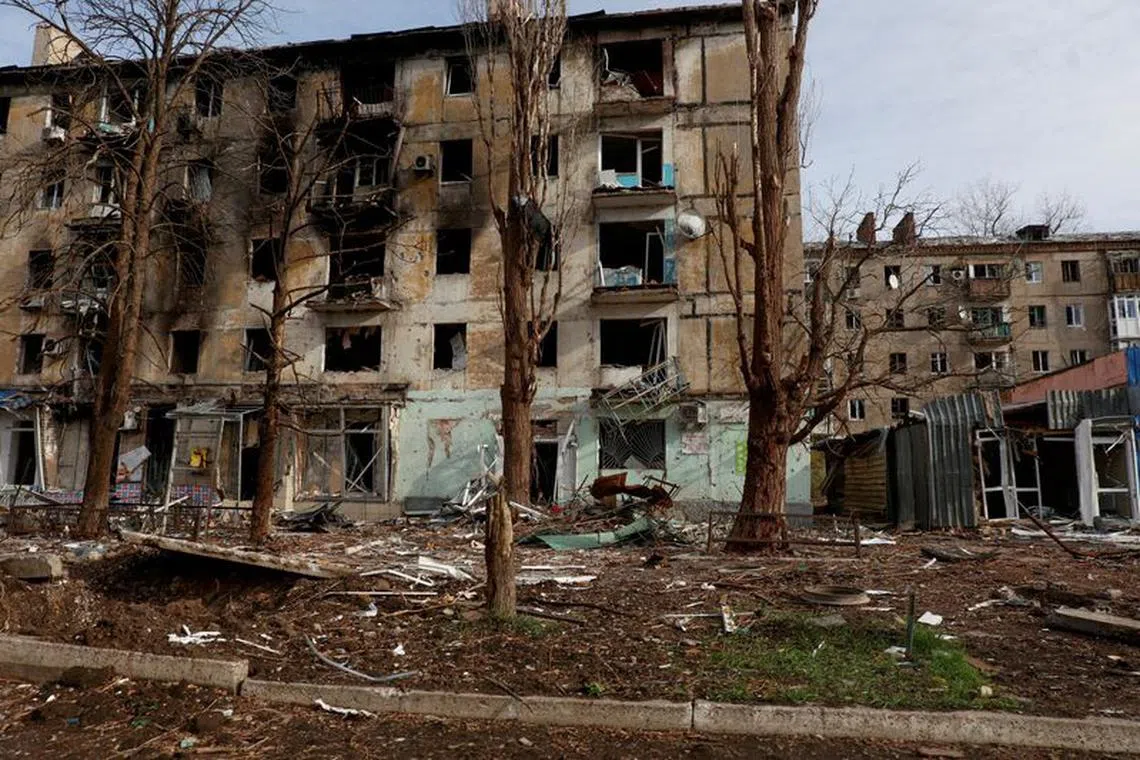 A view shows residential buildings heavily damaged by permanent Russian military strikes in the front line town of Avdiivka, amid Russia's attack on Ukraine, in Donetsk region, Ukraine November 8, 2023. Radio Free Europe/Radio Liberty/Serhii Nuzhnenko via REUTERS/File Photo