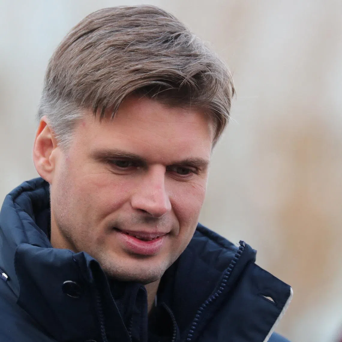 Head of the Roscosmos space corporation Dmitry Bakanov walks, on the day of the Soyuz MS-28 spacecraft carrying NASA astronaut Chris Williams, Roscosmos cosmonauts Sergey Kud-Sverchkov and Sergey Mikaev, lifts off to the International Space Station (ISS) in Baikonur, Kazakhstan, November 27, 2025. REUTERS/Pavel Mikheyev/File Photo