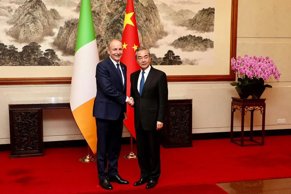 Deputy Prime Minister Micheal Martin meeting Chinese Foreign Minister Wang Yi in Beijing on Nov 7. 