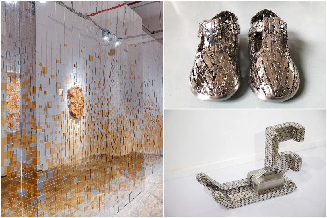 (Clockwise from left) Artist Jane Lee's Nowhere (2018), Lost (2019), and Resting (2021).